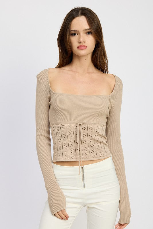 POINTELLE RIB TOP