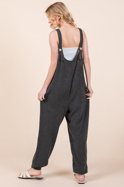 Textured Rib Overalls