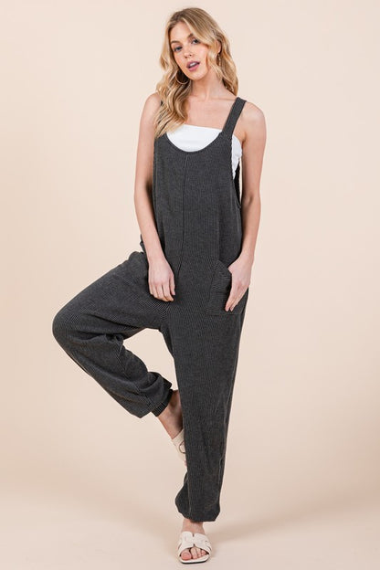 Textured Rib Overalls