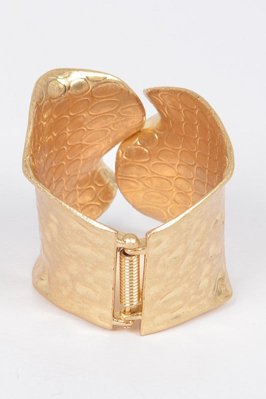 Textured Iconic Statement Hinge Bangle