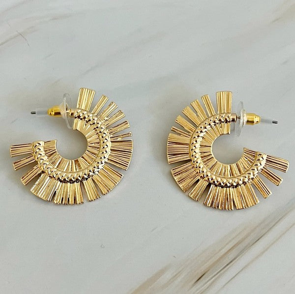 Sunburst Beauty Hoop Earrings