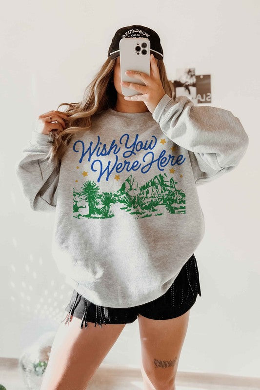 WISH YOU WERE HERE GRAPHIC SWEATSHIRT