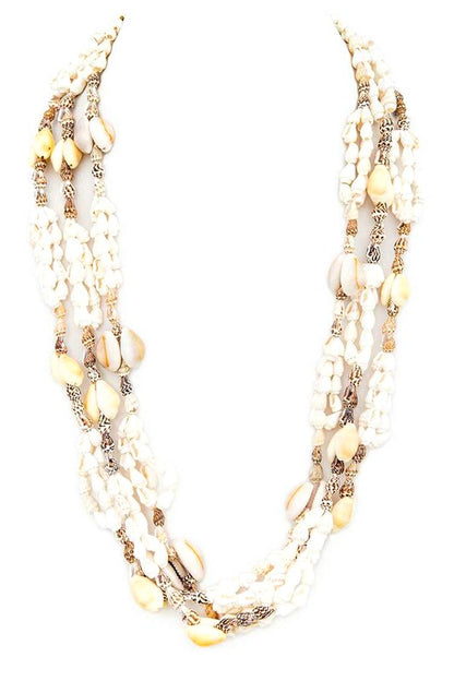 Mix Size Shell Statement Necklace