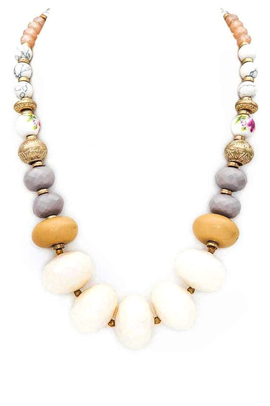 Mix Polish Beads Collar Necklace