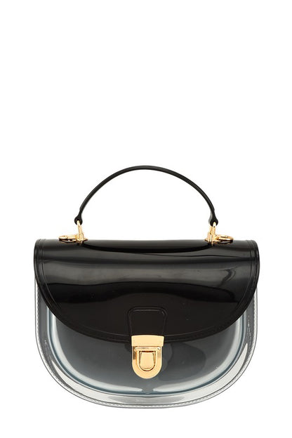 Half moon Clear Handle and Crossbody Bag