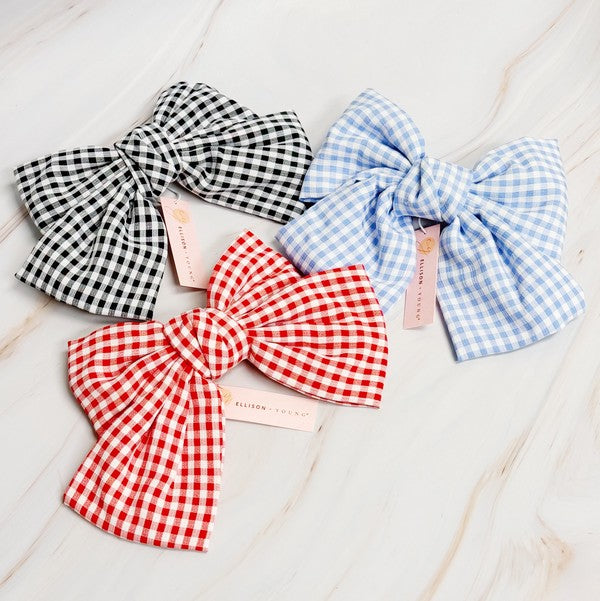 Gingham Bow Pretty Bow Hair Clip