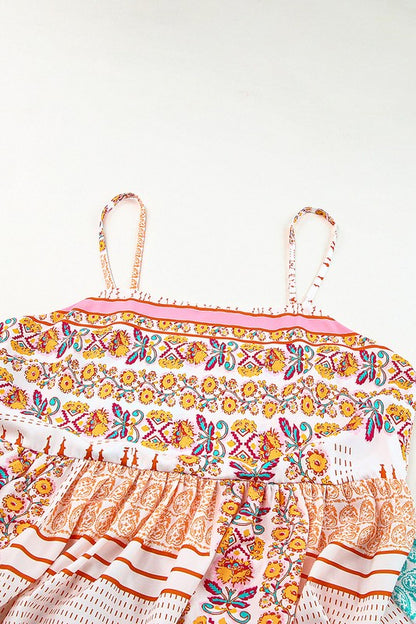 Patchwork mint coral long sundress