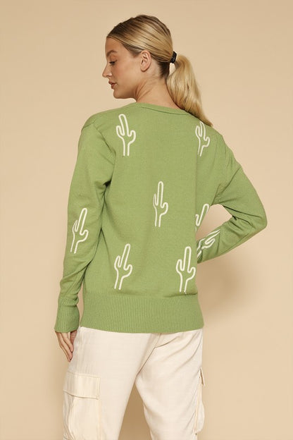 Cactus knit button front cardigan