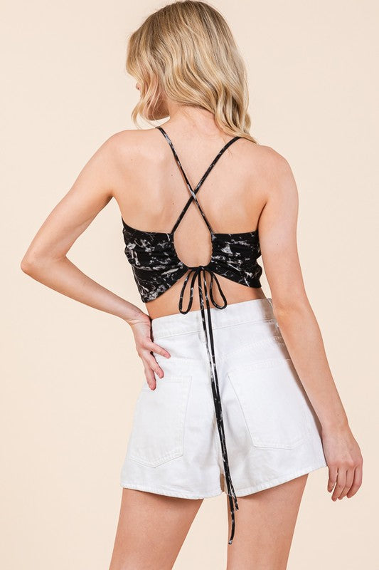 Spagetti Tie Back Crop Top