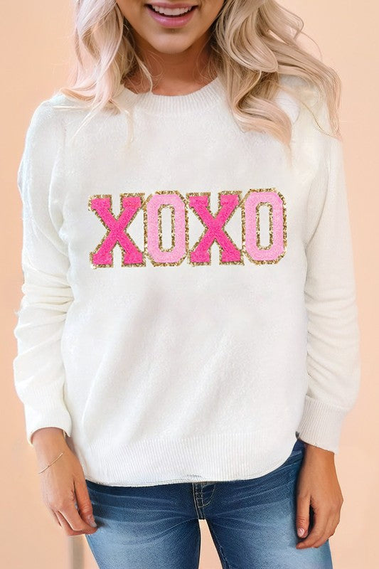 Glitter Merry &amp; Bright Round Neck Knit Sweater