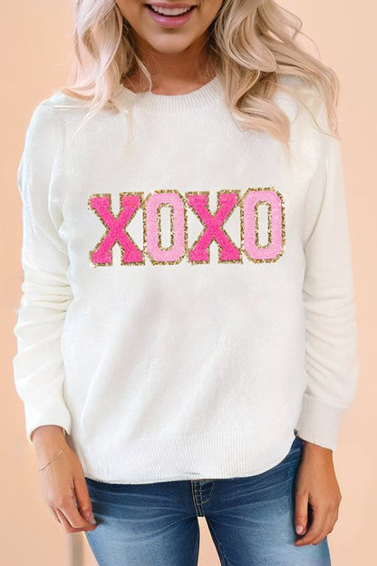 Glitter Merry &amp; Bright Round Neck Knit Sweater