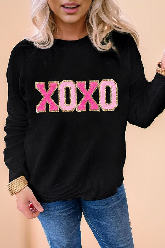 Glitter Merry &amp; Bright Round Neck Knit Sweater