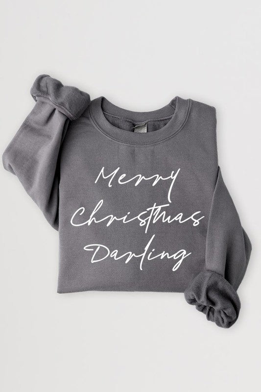 Merry Christmas Darling Graphic Fleece Sweatshirts