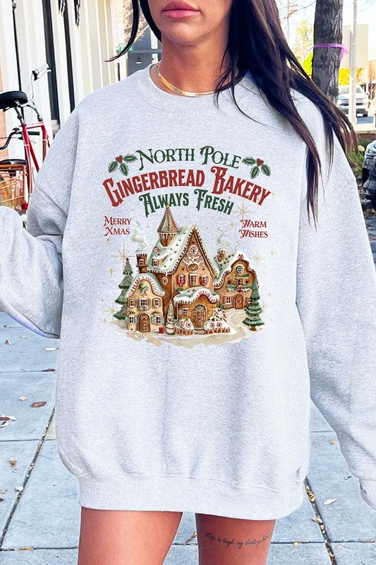 Gingerbread Bakery Graphic Fleece Sweatshirts