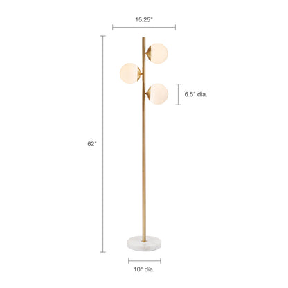 3-Globe Light Floor Lamp with Marble Base-3