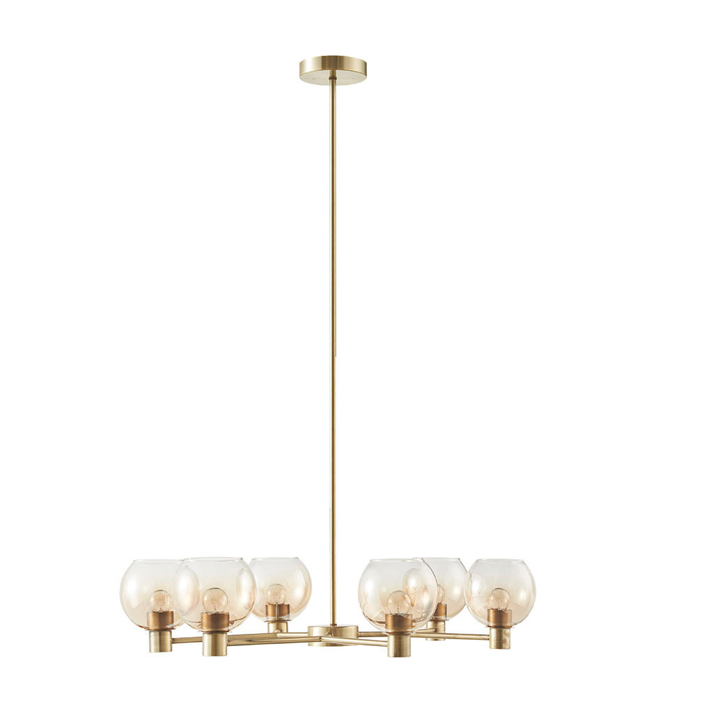 6-light Ombre Glass Globe Chandelier-0