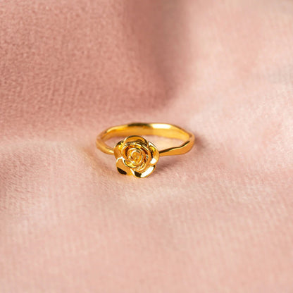 Rose Shape 18K Gold-Plated Ring