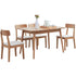 Natural Solid Oak Round Corner Dining Table-0