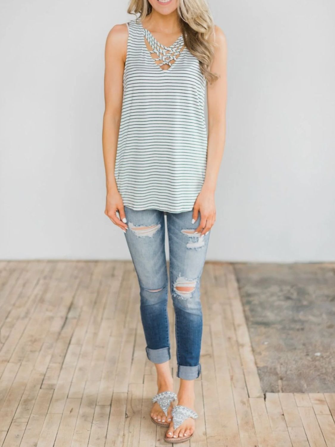 High-Low Striped Tank