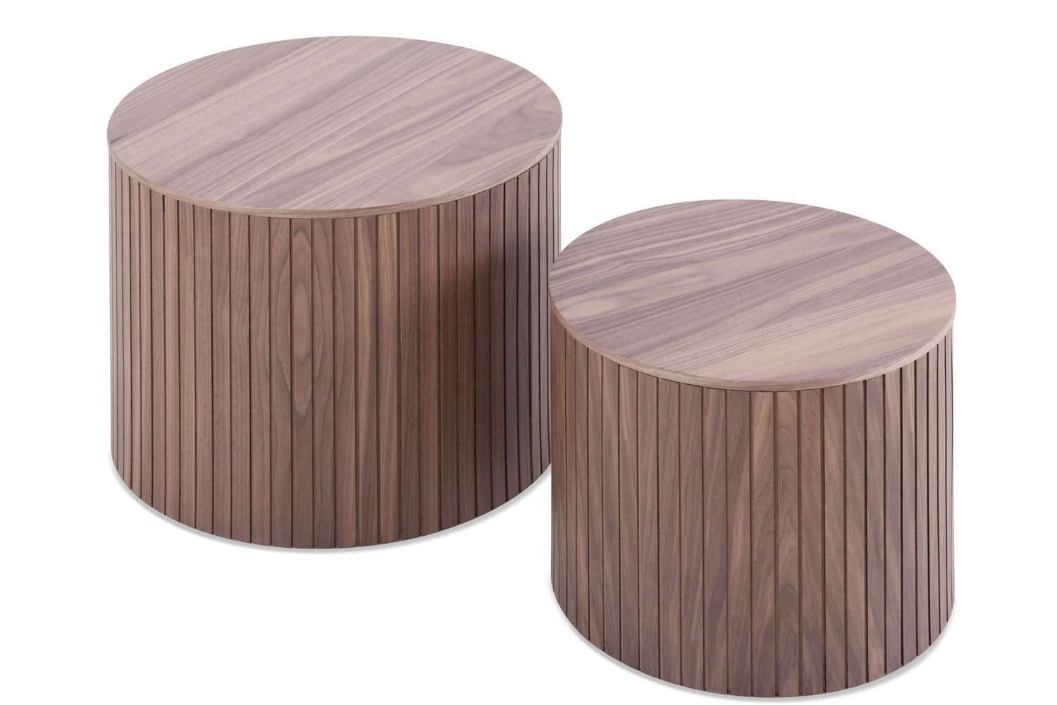 Set of 2 Handcrafted Round Coffee Tables-2