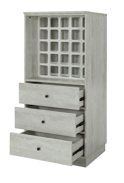 24&quot; X 20&quot; X 52&quot; Wine Cabinet In Antique White - Mdf-3