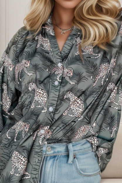 Printed Notched Half Sleeve Shirt