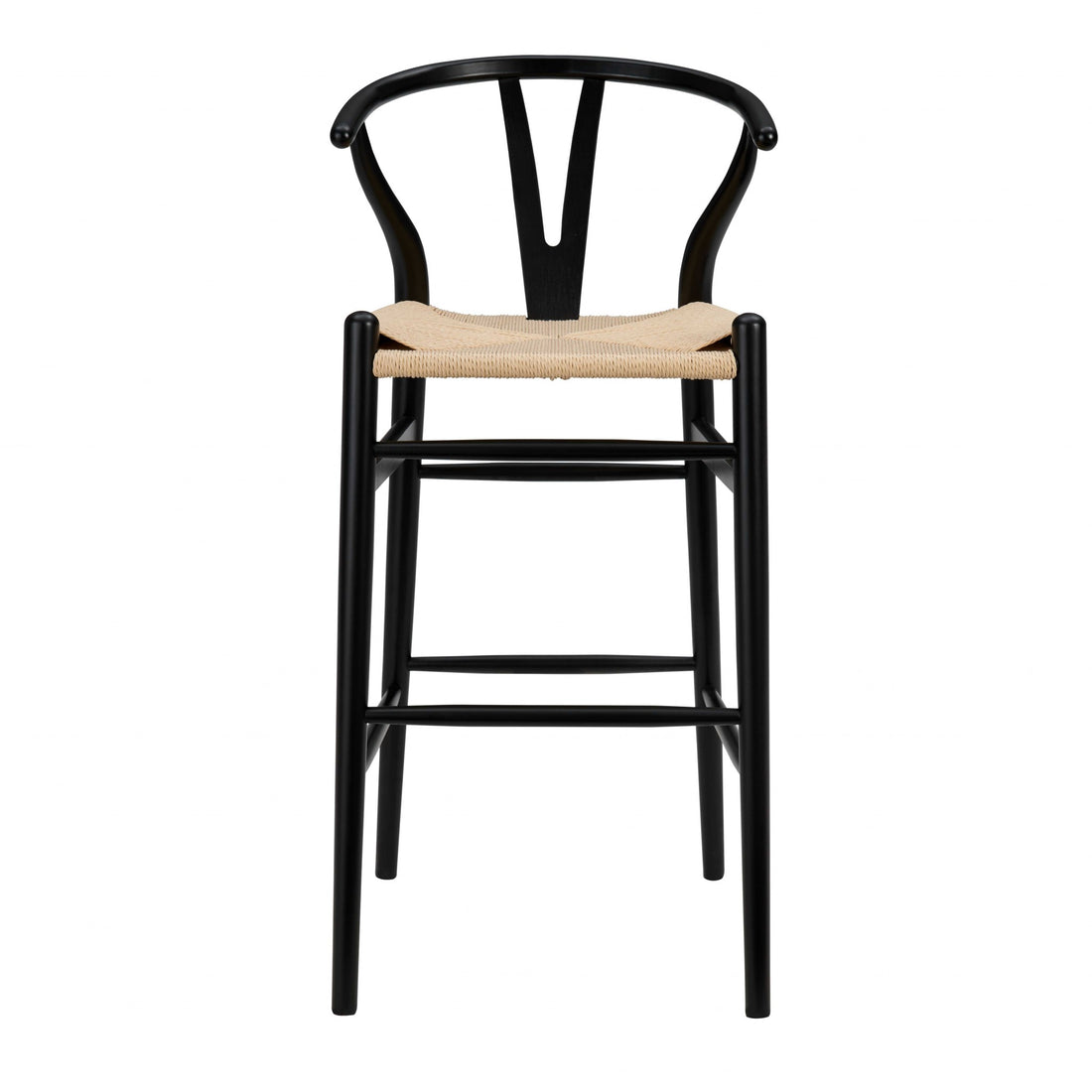 42&quot; Black Solid Wood and Natural Counter Stool-0