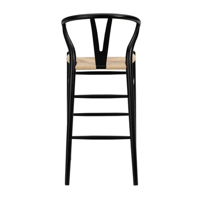 42&quot; Black Solid Wood and Natural Counter Stool-4