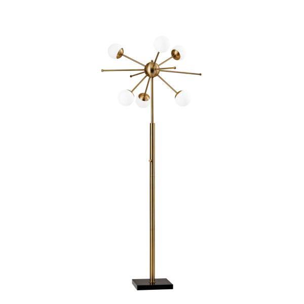 64&quot; Brass Six Light Novelty Floor Lamp-0