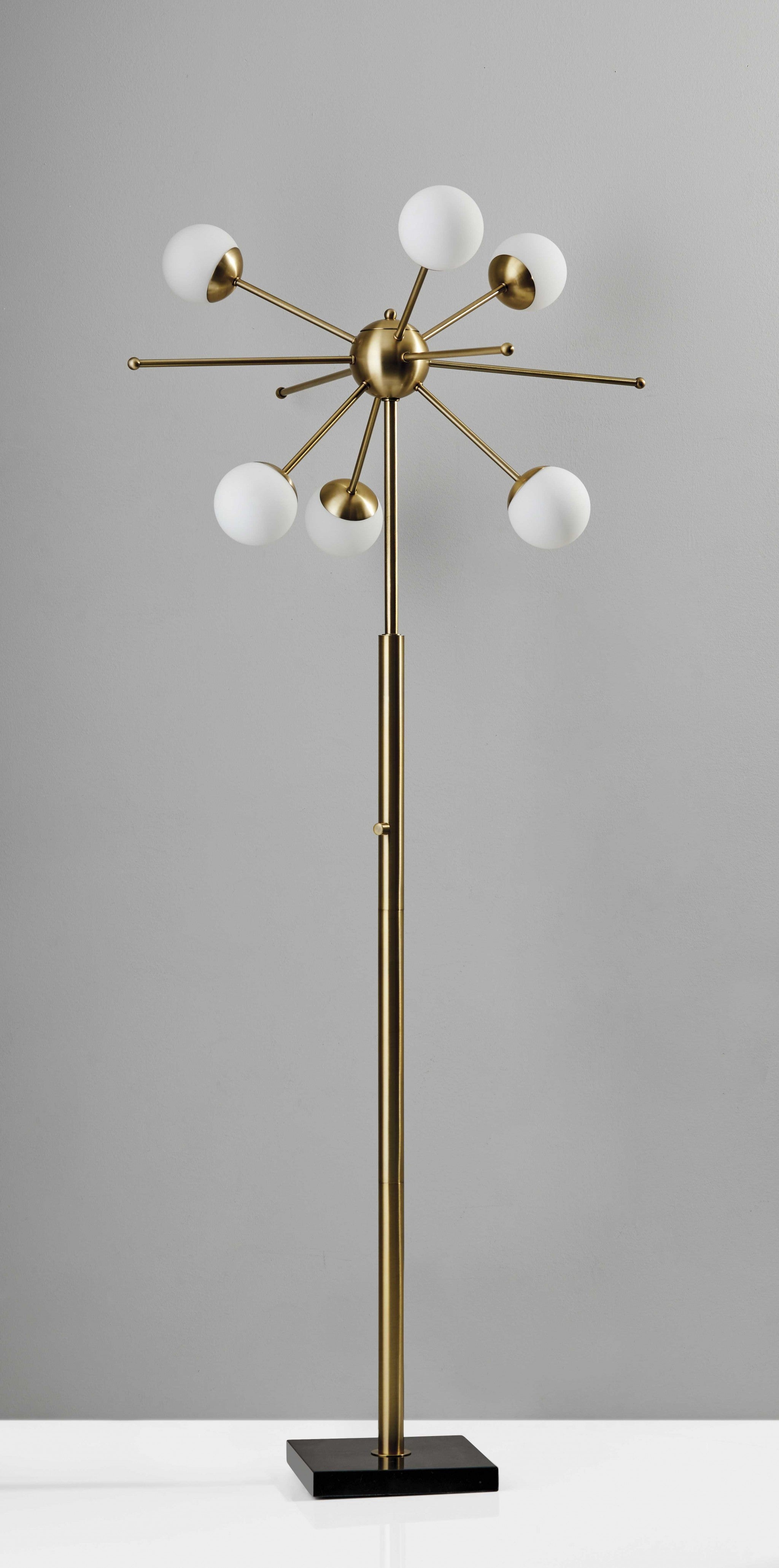 64&quot; Brass Six Light Novelty Floor Lamp-1