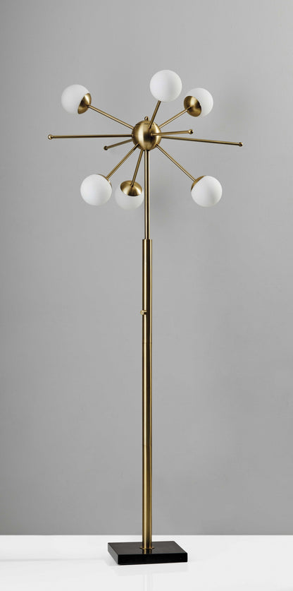 64&quot; Brass Six Light Novelty Floor Lamp-1