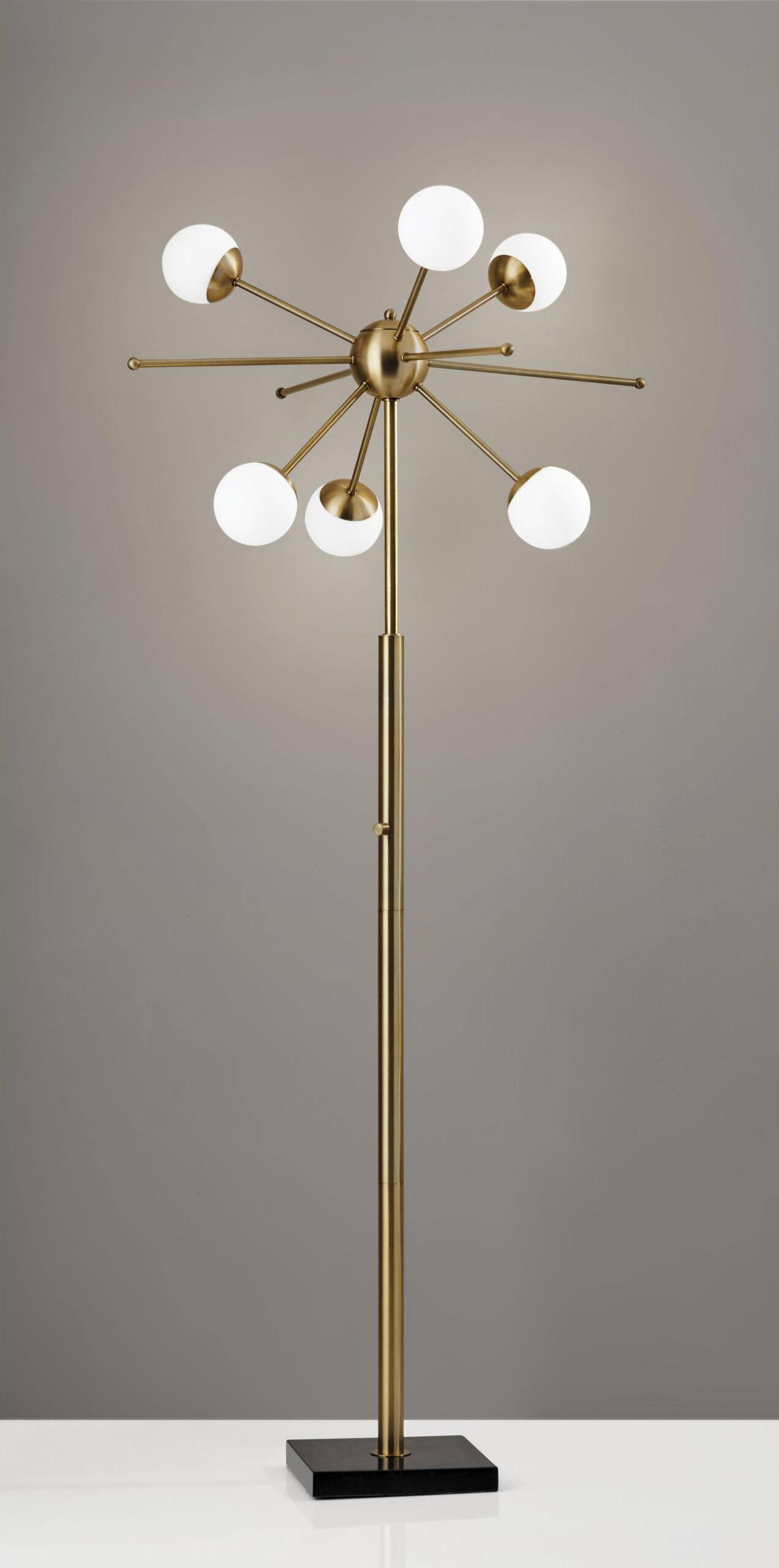 64&quot; Brass Six Light Novelty Floor Lamp-2