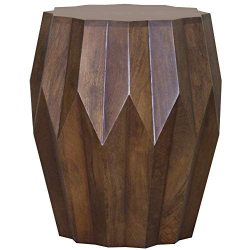 Boho Geo Brown Solid Wood End or Side Table-0