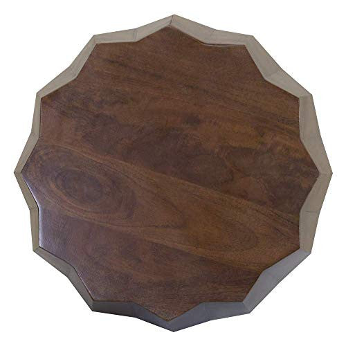 Boho Geo Brown Solid Wood End or Side Table-1