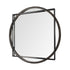 46" Round-Square Black Wood and Metal Frame Wall Mirror-0