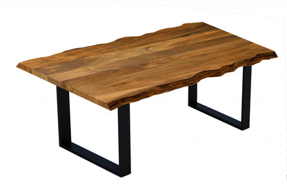 71&quot; Modern Rustic Real Wood Live Edge Dining Table-0