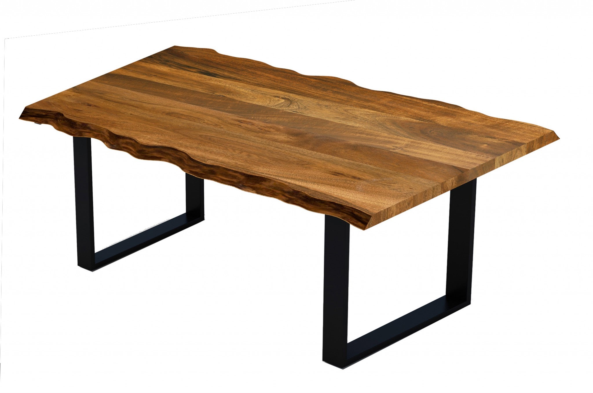 71&quot; Modern Rustic Real Wood Live Edge Dining Table-2