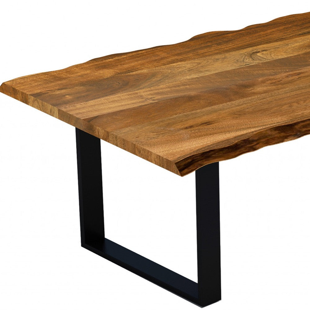 71&quot; Modern Rustic Real Wood Live Edge Dining Table-3