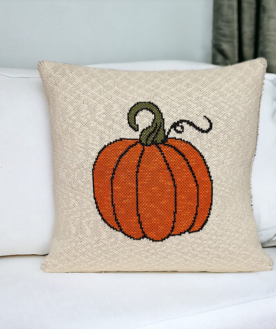 Pumpkin Silhouette Throw Pillow-1