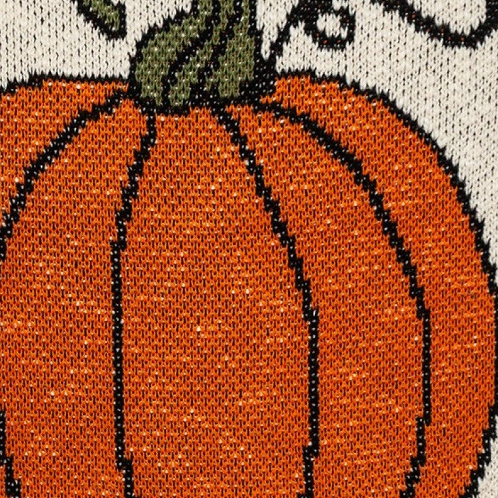 Pumpkin Silhouette Throw Pillow-6