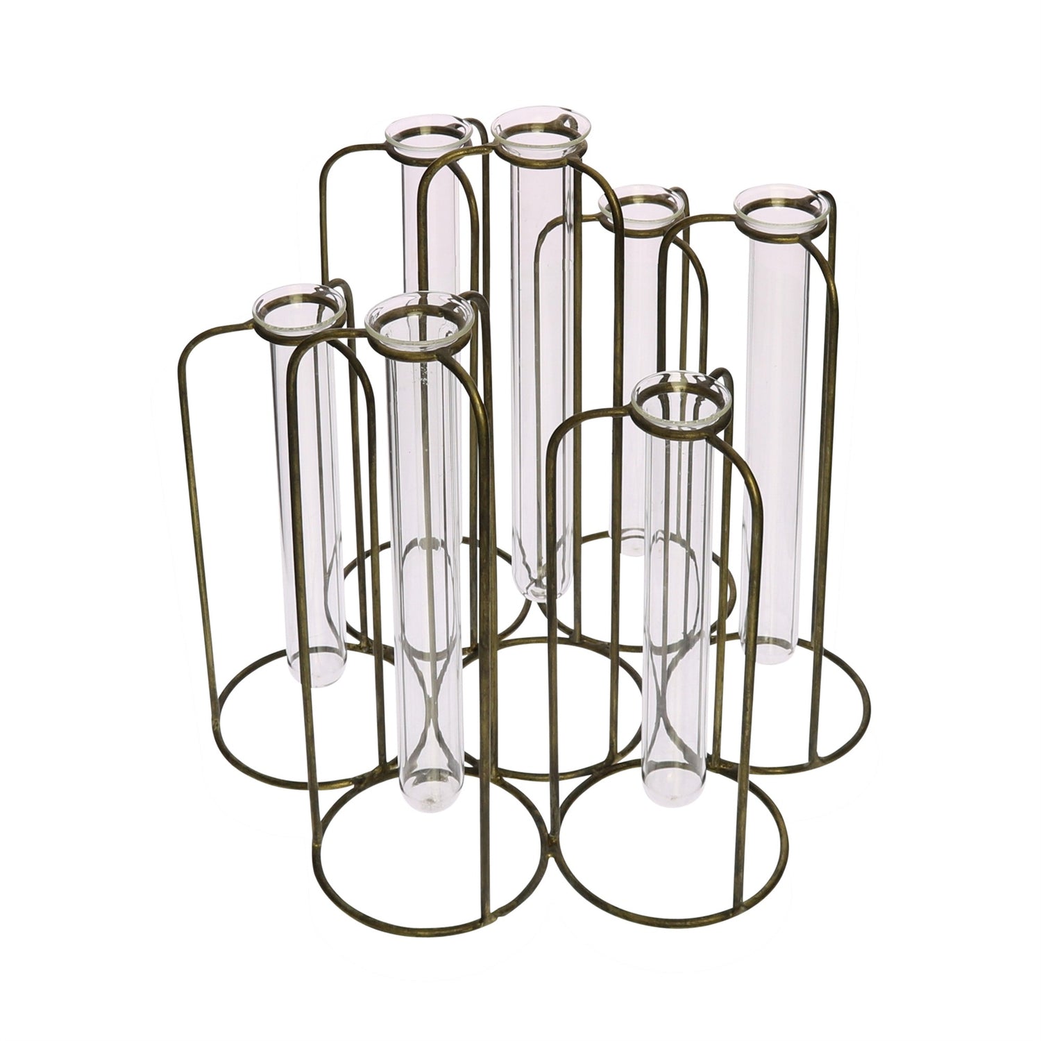 Burnished Gold Test Tube Cluster Vase-0