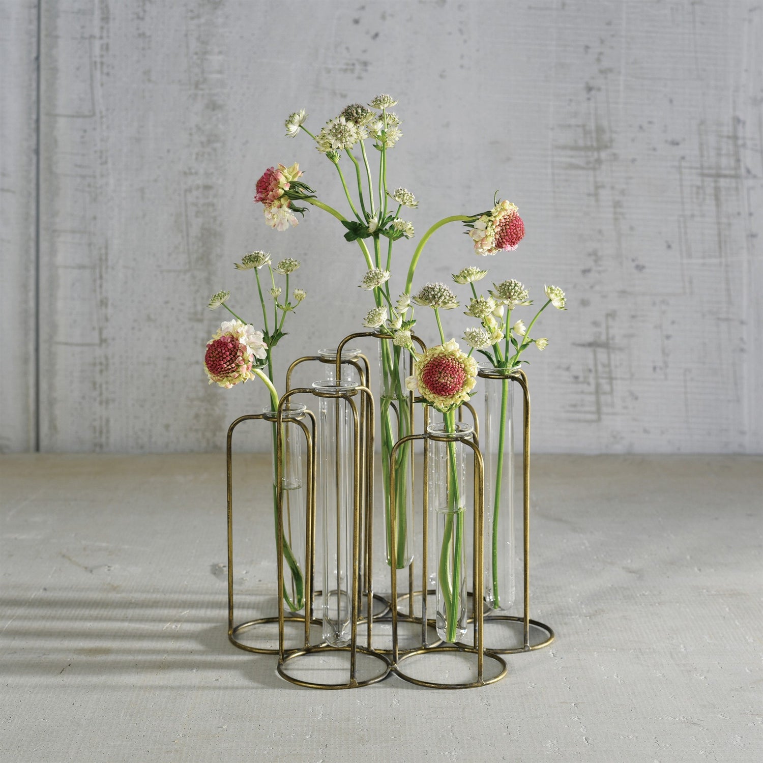 Burnished Gold Test Tube Cluster Vase-2