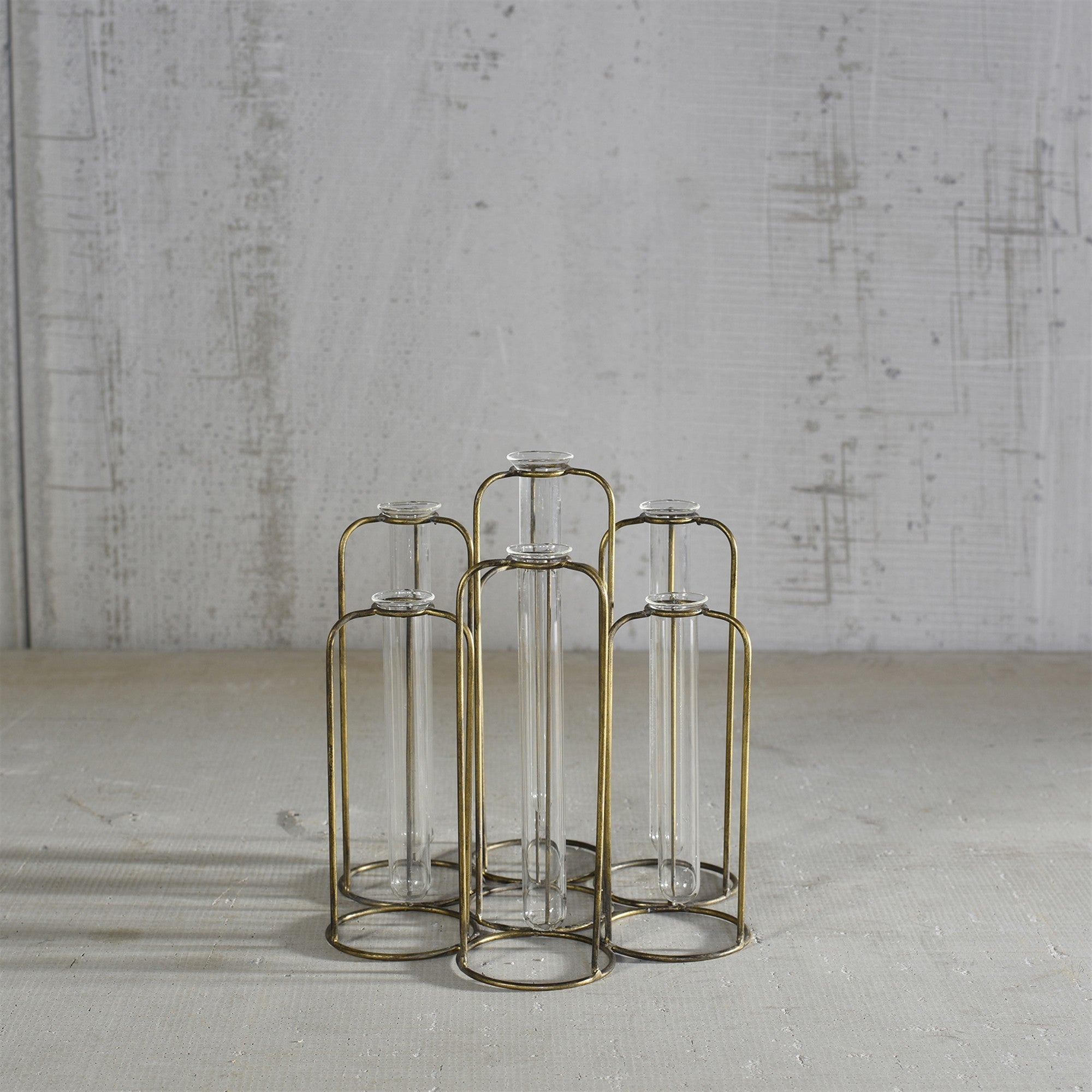 Burnished Gold Test Tube Cluster Vase-3