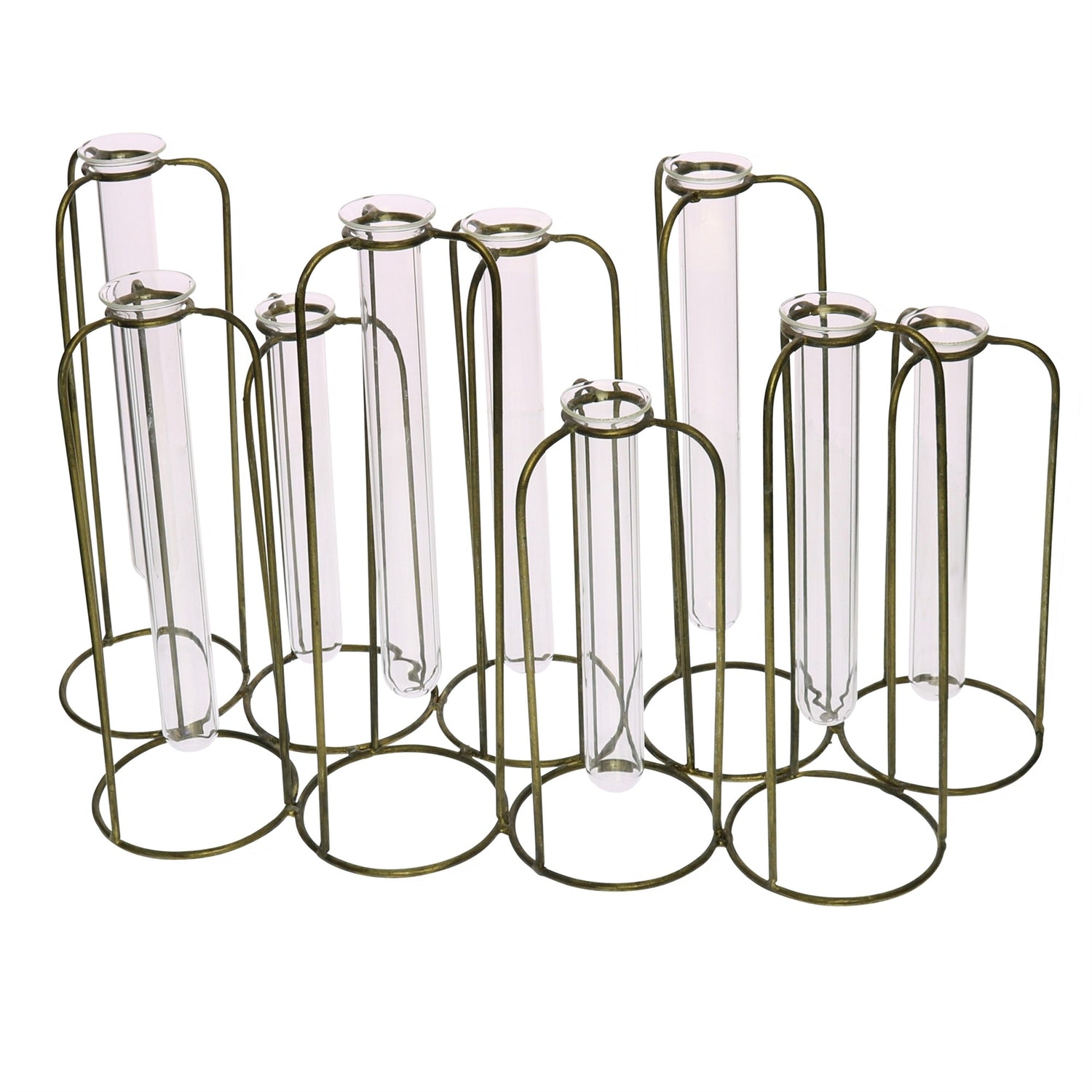 Burnished Gold Test Tube Cluster Vase-0