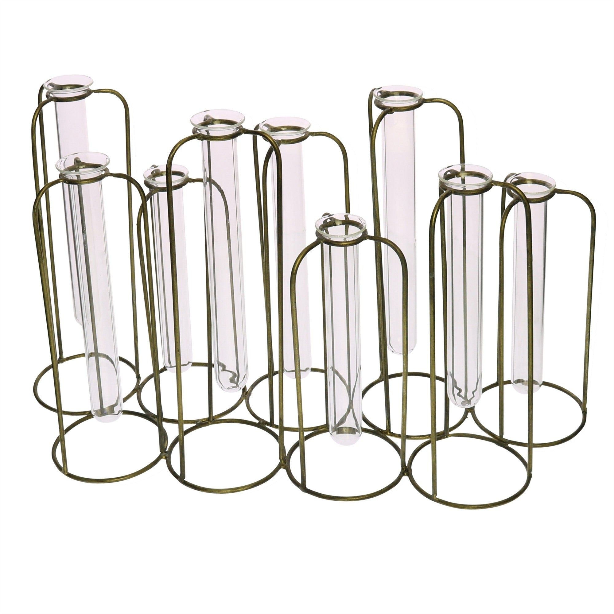 Burnished Gold Test Tube Cluster Vase-0