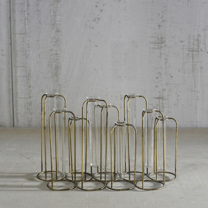 Burnished Gold Test Tube Cluster Vase-3