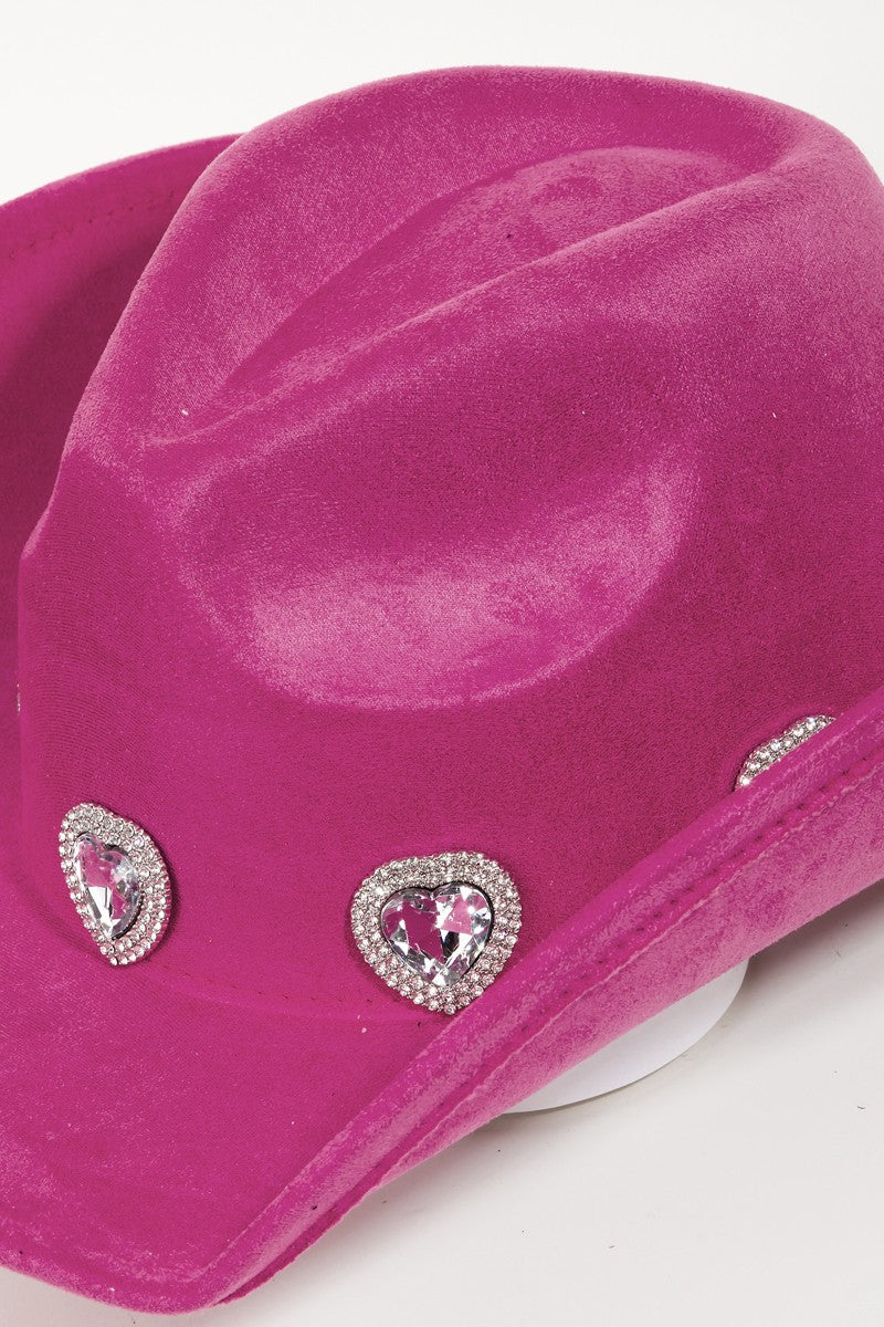 Rhinestone Heart Cowboy Hat