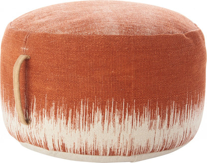 20&quot; Terra Cotta and Abstract Round Pouf Ottoman-0