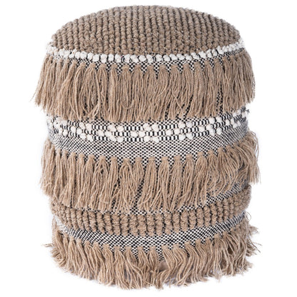 Boho Bullet Tassel Pouf Ottoman-0