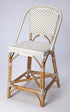 White and Tan Beige Rattan Counter Stool-0